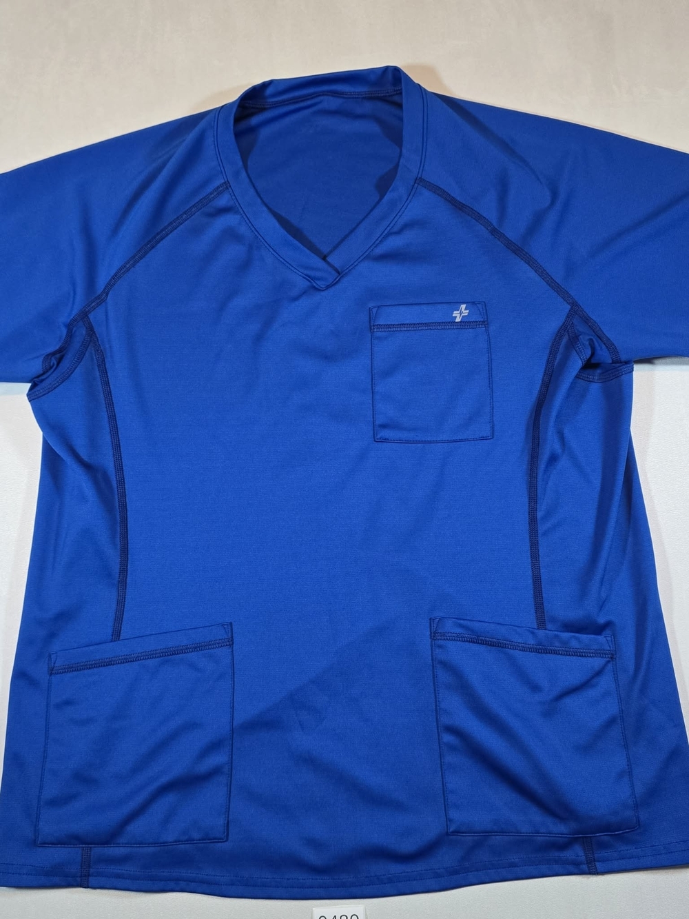 Women's FIT Sxrubs V-Neck Athletic Material Scrub Top - Royal Blue XL